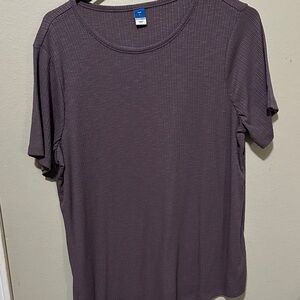 Old Navy Women's Short Sleeve Ribbed Tee - Plum